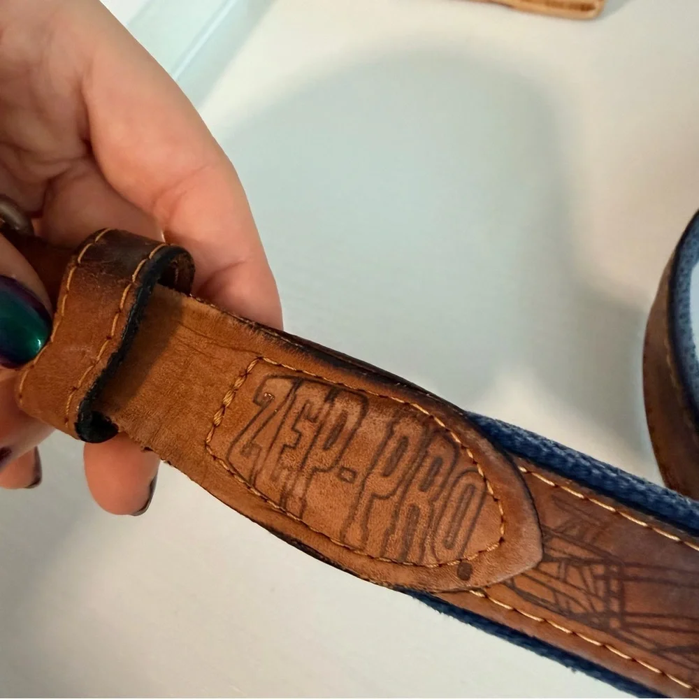 Zep-Pro Marlin Embroidered Leather and Nylon Belt